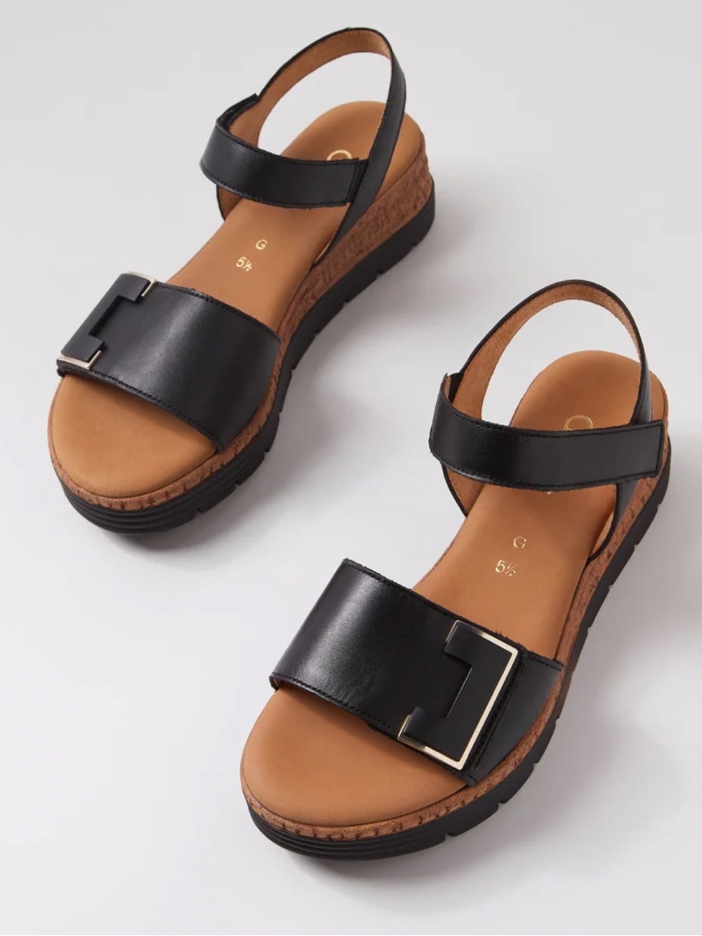 Gabor Shout Leather Wedge Sandals New #15